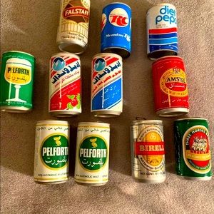 Beverage cans from 1970 from overseas